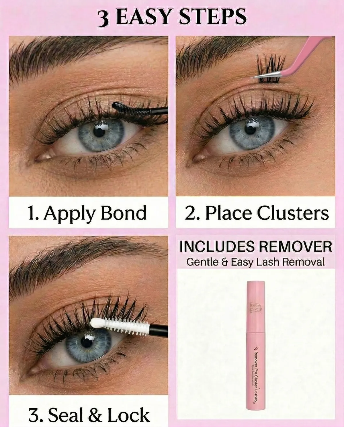 Three steps: apply Bond, place clusters, seal